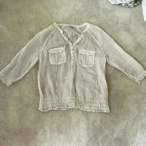 SUMMUM made in Amsterdam sheer front  tie blouse
